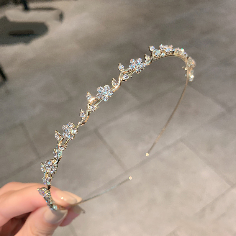 Japán és koreai új strasszos gyöngy fémből készült, gyönyörű, gyengéd mori elegáns, elegáns hajpánt, új, kiváló minőségű, mindenhez illő, alkalmi viselet