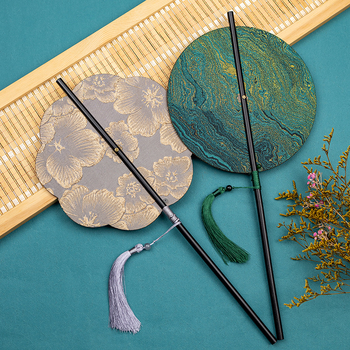 Античен бамбуков ветрилообразен вентилатор за кръста Hanfu, китайски стил с пискюл, сгъваем, класически преносим