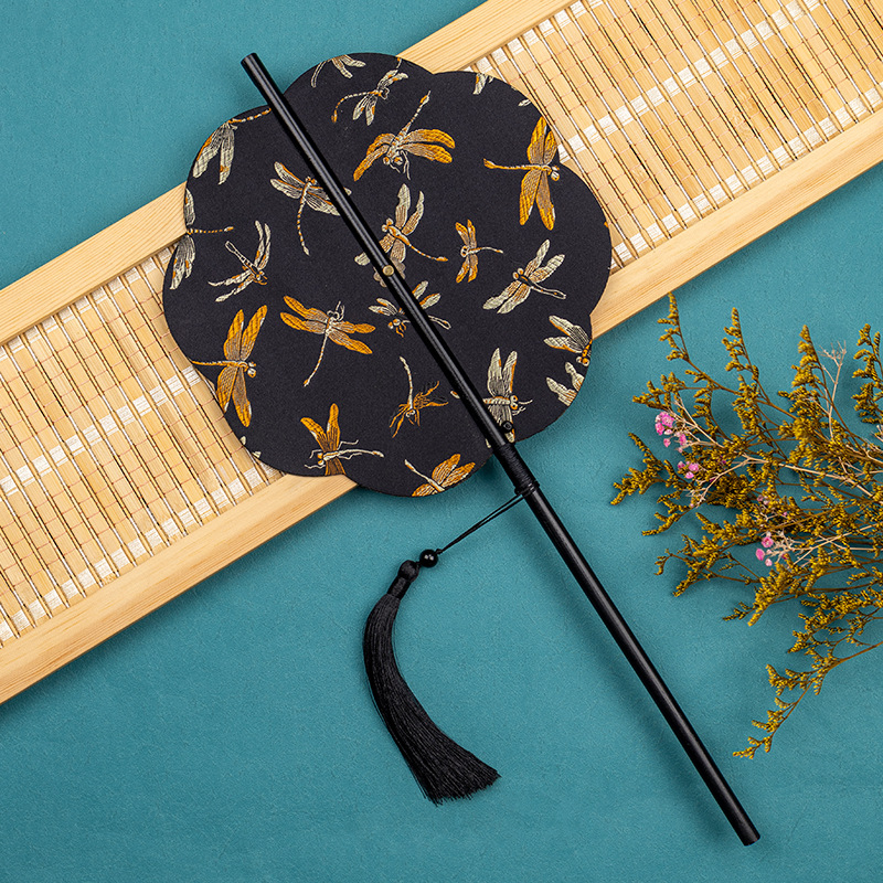 Античен бамбуков ветрилообразен вентилатор за кръста Hanfu, китайски стил с пискюл, сгъваем, класически преносим