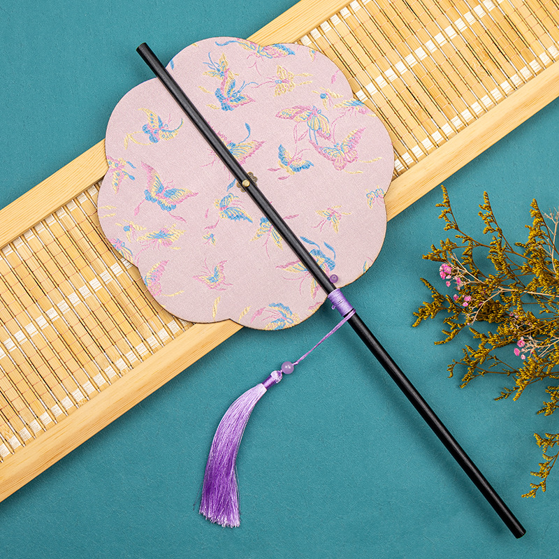 Античен бамбуков ветрилообразен вентилатор за кръста Hanfu, китайски стил с пискюл, сгъваем, класически преносим