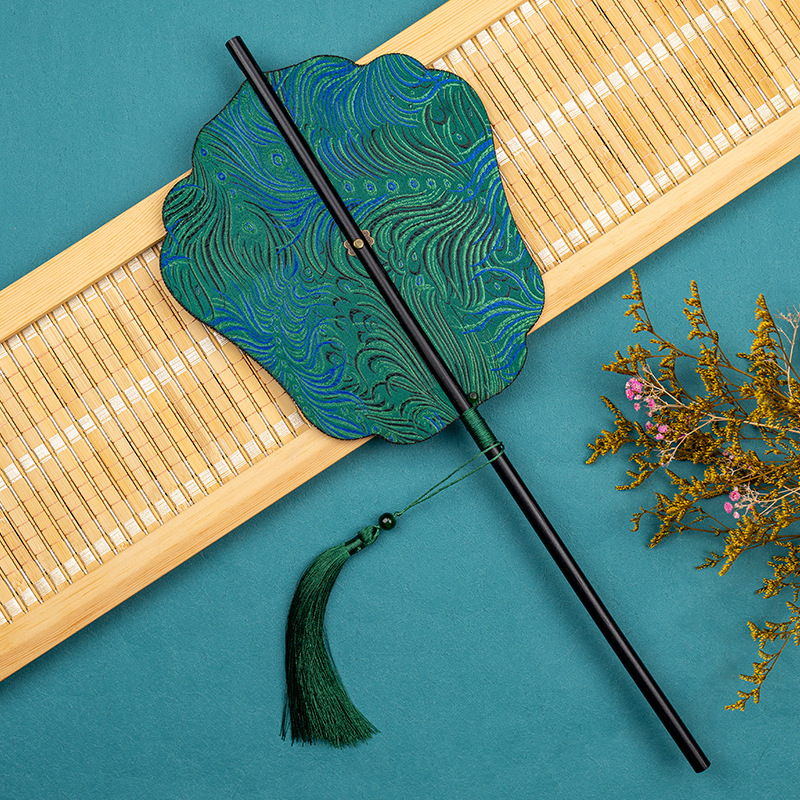 Античен бамбуков ветрилообразен вентилатор за кръста Hanfu, китайски стил с пискюл, сгъваем, класически преносим