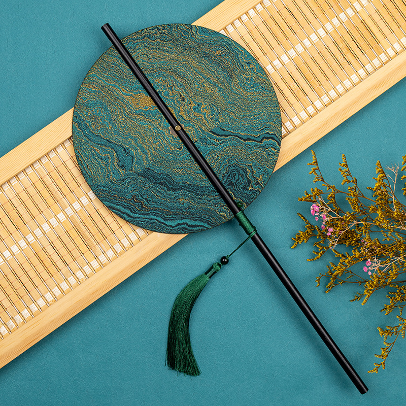 Античен бамбуков ветрилообразен вентилатор за кръста Hanfu, китайски стил с пискюл, сгъваем, класически преносим