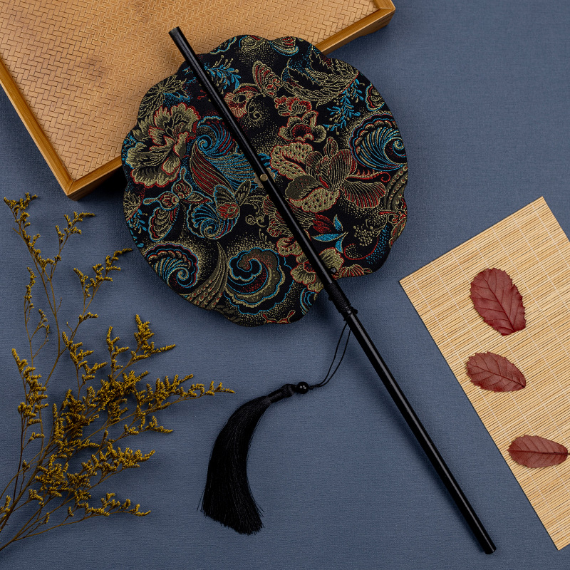 Античен бамбуков ветрилообразен вентилатор за кръста Hanfu, китайски стил с пискюл, сгъваем, класически преносим