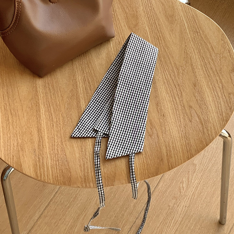 Kockás, hamis galléros női tavaszi és nyári új, minden mérkőzésre alkalmas inggallér, dekoratív farmer pontnyakú, kerek nyakú pulóver, nyakkendő