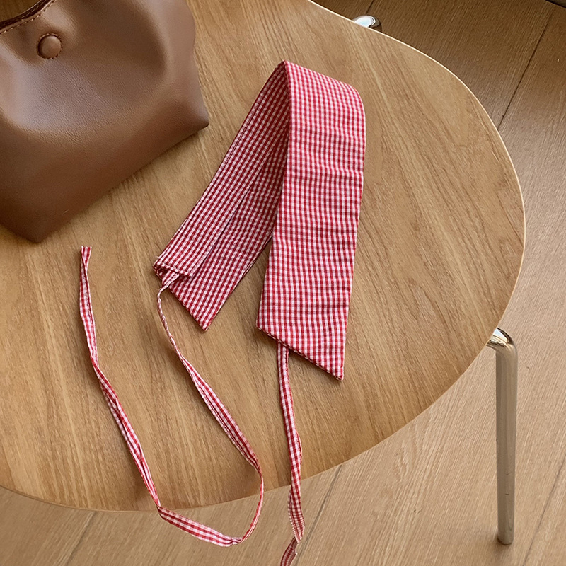 Kockás, hamis galléros női tavaszi és nyári új, minden mérkőzésre alkalmas inggallér, dekoratív farmer pontnyakú, kerek nyakú pulóver, nyakkendő