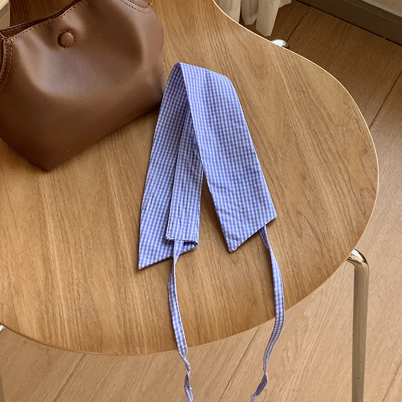 Kockás, hamis galléros női tavaszi és nyári új, minden mérkőzésre alkalmas inggallér, dekoratív farmer pontnyakú, kerek nyakú pulóver, nyakkendő