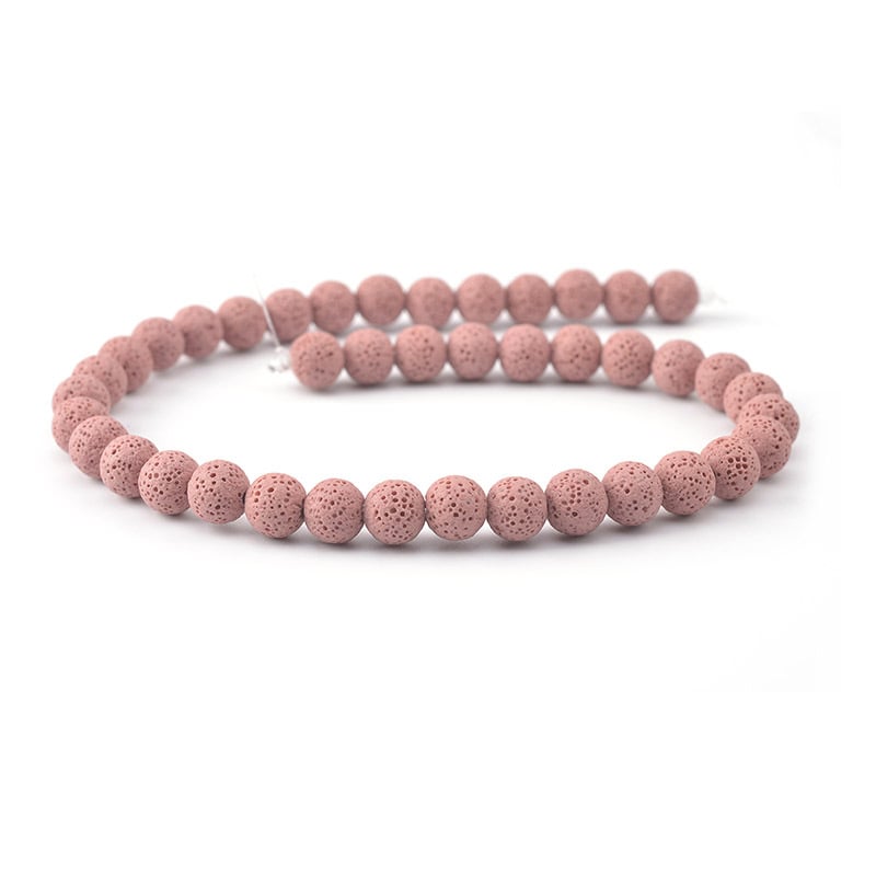 Mărgele rotunde din piatră vulcanică neagră naturală, DIY, accesorii pentru bijuterii, mărgele colorate, rocă vulcanică, vrac, produse semifabricate