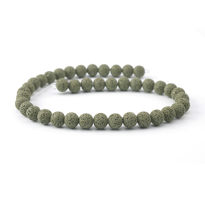 Mărgele rotunde din piatră vulcanică neagră naturală, DIY, accesorii pentru bijuterii, mărgele colorate, rocă vulcanică, vrac, produse semifabricate