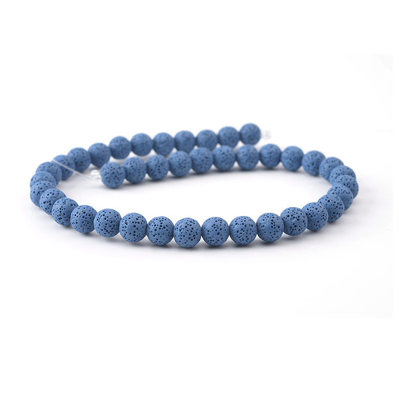 Mărgele rotunde din piatră vulcanică neagră naturală, DIY, accesorii pentru bijuterii, mărgele colorate, rocă vulcanică, vrac, produse semifabricate