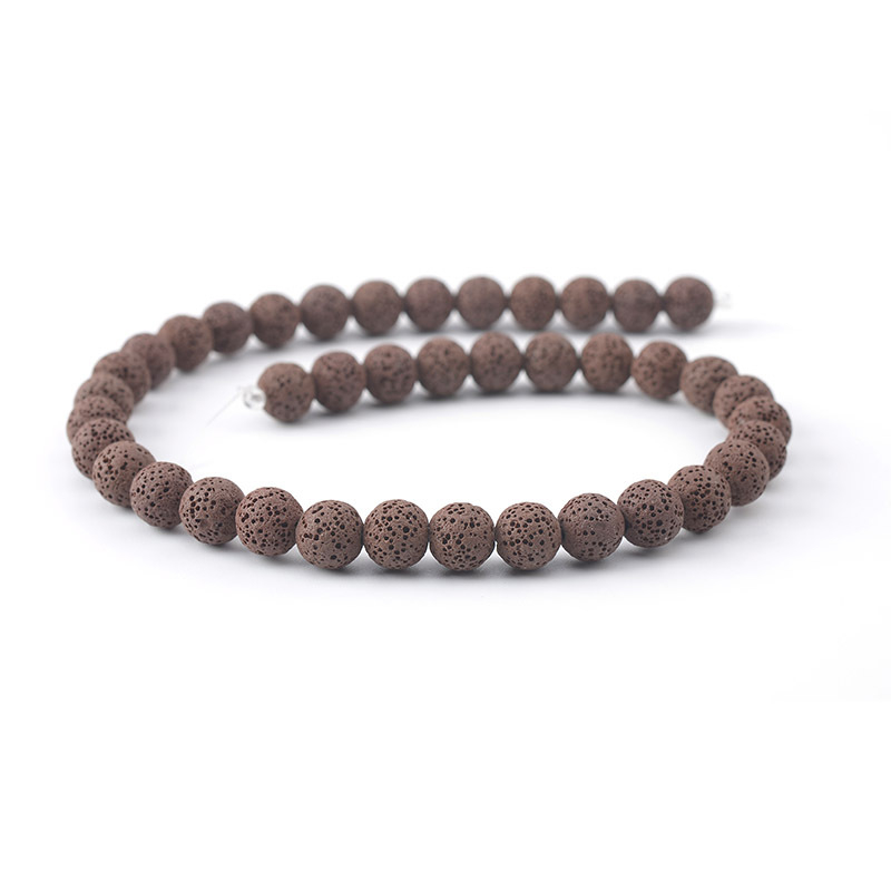 Mărgele rotunde din piatră vulcanică neagră naturală, DIY, accesorii pentru bijuterii, mărgele colorate, rocă vulcanică, vrac, produse semifabricate