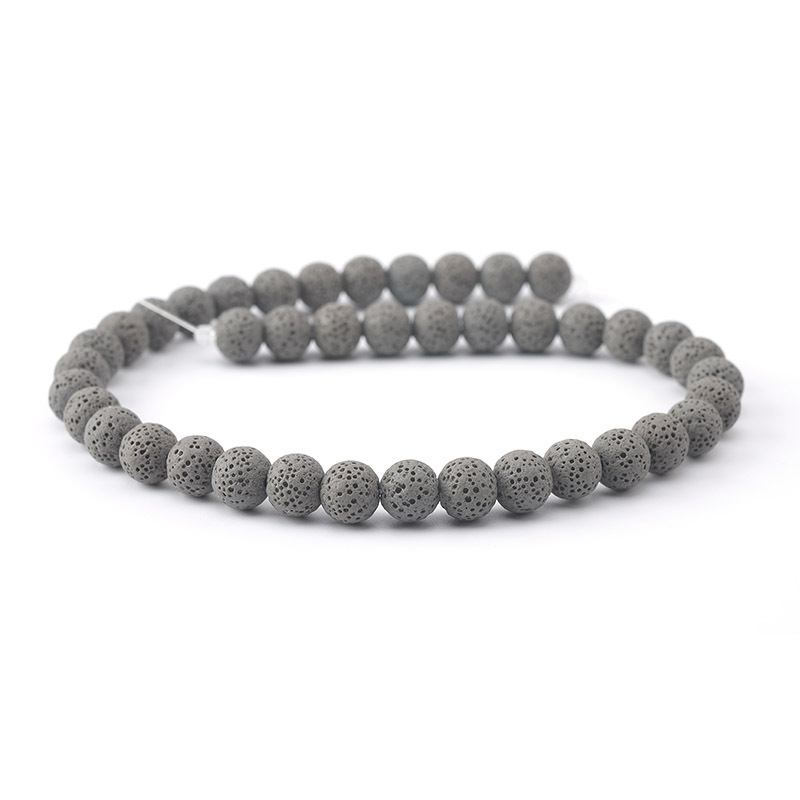 Mărgele rotunde din piatră vulcanică neagră naturală, DIY, accesorii pentru bijuterii, mărgele colorate, rocă vulcanică, vrac, produse semifabricate