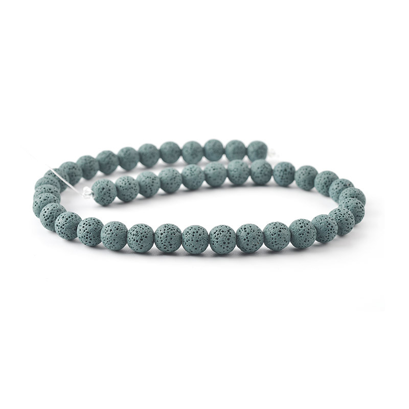 Mărgele rotunde din piatră vulcanică neagră naturală, DIY, accesorii pentru bijuterii, mărgele colorate, rocă vulcanică, vrac, produse semifabricate