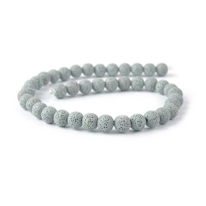 Mărgele rotunde din piatră vulcanică neagră naturală, DIY, accesorii pentru bijuterii, mărgele colorate, rocă vulcanică, vrac, produse semifabricate