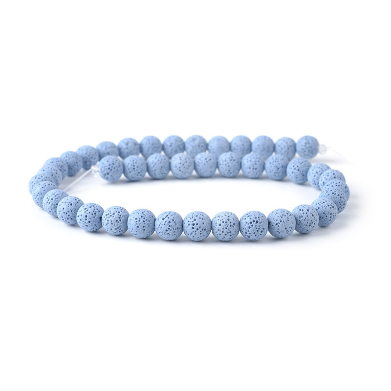 Mărgele rotunde din piatră vulcanică neagră naturală, DIY, accesorii pentru bijuterii, mărgele colorate, rocă vulcanică, vrac, produse semifabricate