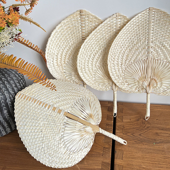 Vietnami jellegzetes őszibarack alakú bambusz legyező, nyári legyező, művészi pu legyező, kis, friss, kreatív, kézzel tekerős színes legyező