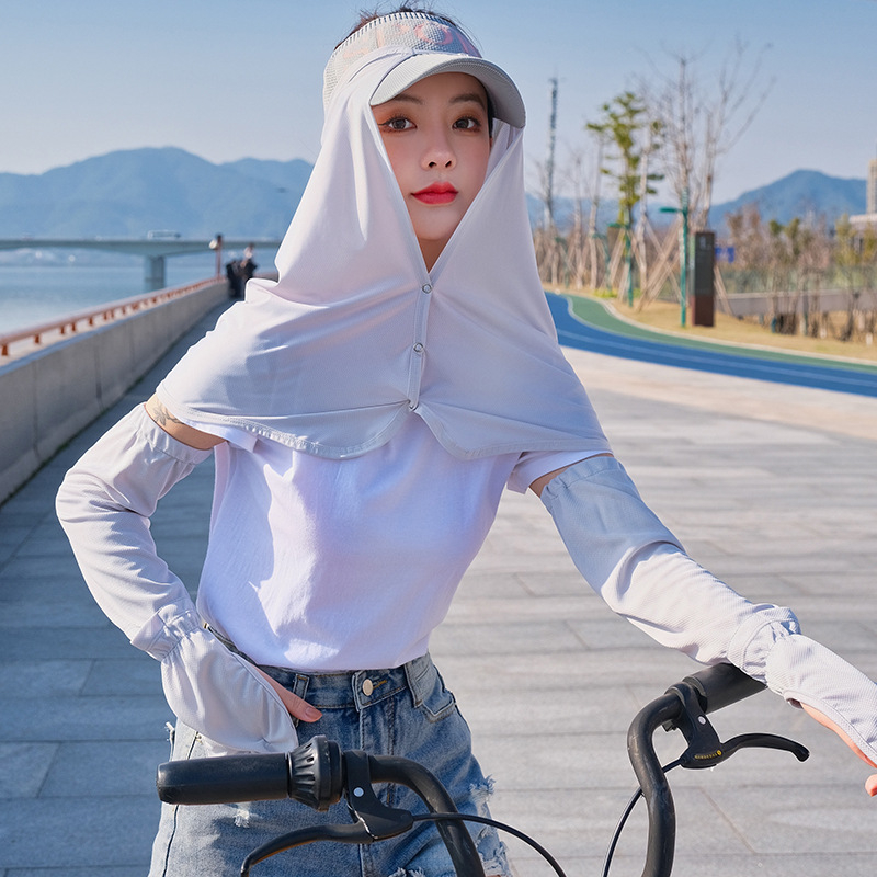 Suvine õues kasutatav päikesemütsi lõng, päikesekardin, ratsutamine, jäävarrukas, golf, kalapüük, päikeseloori sall, jäävarrukate komplekt