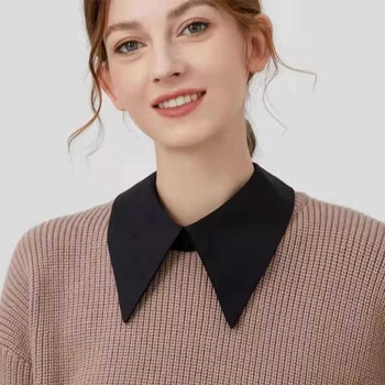 Νέο διακοσμητικό ασπρόμαυρο γυναικείο κολάρο με ψεύτικο κολάρο σε κορεατικό στιλ, ασορτί κολάρο σε σχήμα πουκάμισου, μικρό μονό κολάρο με αγκράφα στην πλάτη