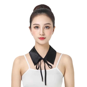 Νέο διακοσμητικό ασπρόμαυρο γυναικείο κολάρο με ψεύτικο κολάρο σε κορεατικό στιλ, ασορτί κολάρο σε σχήμα πουκάμισου, μικρό μονό κολάρο με αγκράφα στην πλάτη