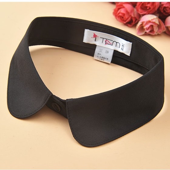 Új koreai stílusú díszes fekete-fehér pontgallér, álgallér, női egyetlen álgallér, univerzális, ing alakú gallér, kisméretű, egygalléros, hátsó csattal