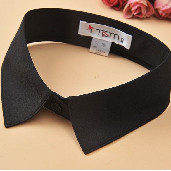 Új koreai stílusú díszes fekete-fehér pontgallér, álgallér, női egyetlen álgallér, univerzális, ing alakú gallér, kisméretű, egygalléros, hátsó csattal