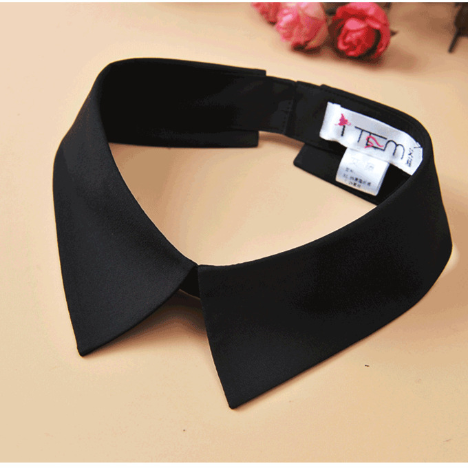 Új koreai stílusú díszes fekete-fehér pontgallér, álgallér, női egyetlen álgallér, univerzális, ing alakú gallér, kisméretű, egygalléros, hátsó csattal