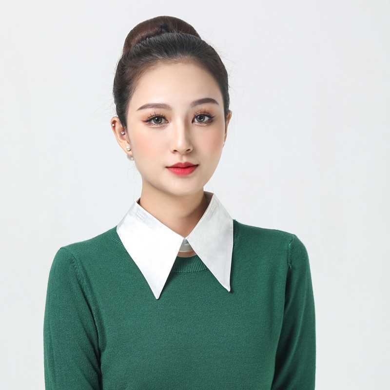 Új koreai stílusú díszes fekete-fehér pontgallér, álgallér, női egyetlen álgallér, univerzális, ing alakú gallér, kisméretű, egygalléros, hátsó csattal