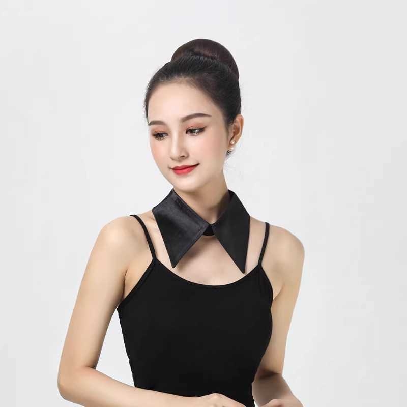 Új koreai stílusú díszes fekete-fehér pontgallér, álgallér, női egyetlen álgallér, univerzális, ing alakú gallér, kisméretű, egygalléros, hátsó csattal