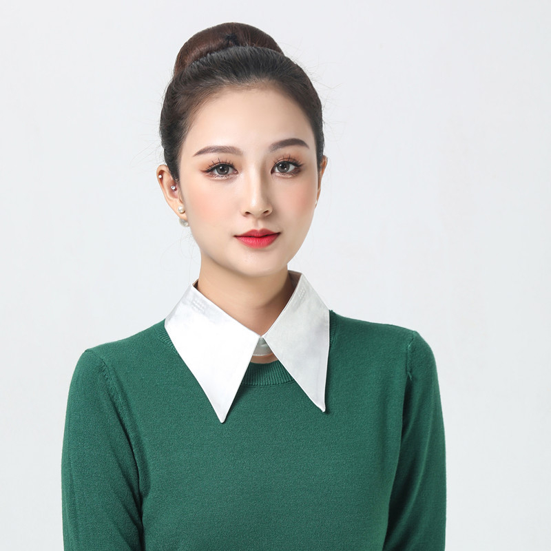 Új koreai stílusú díszes fekete-fehér pontgallér, álgallér, női egyetlen álgallér, univerzális, ing alakú gallér, kisméretű, egygalléros, hátsó csattal