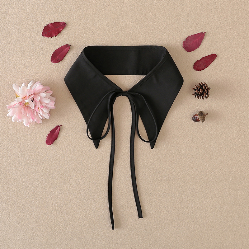 Új koreai stílusú díszes fekete-fehér pontgallér, álgallér, női egyetlen álgallér, univerzális, ing alakú gallér, kisméretű, egygalléros, hátsó csattal