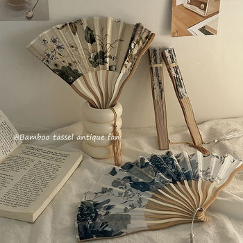 Αντίκα πτυσσόμενος ανεμιστήρας κινέζικου στιλ καλοκαιρινός ανεμιστήρας Hanfu Cheongsam νέος μίνι φορητός πτυσσόμενος ανεμιστήρας κινέζικου στιλ