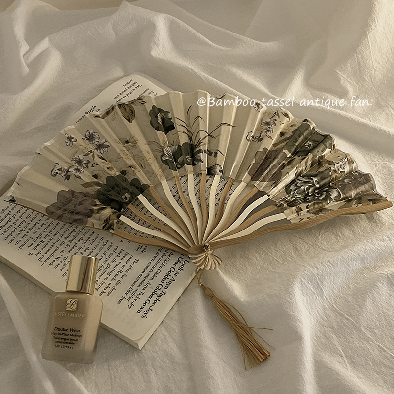Antik összecsukható ventilátor, kínai stílusú nyári ventilátor, Hanfu Cheongsam, új, kínai stílusú mini összecsukható ventilátor, hordozható