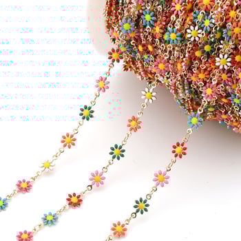 Värviline päevalillest metallkett DIY dekoratiivsed aksessuaarid aluskett vaskketiga naiste kaelakee Y20