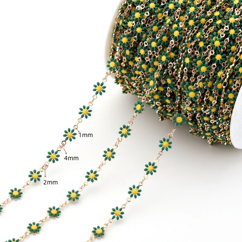 Värviline päevalillest metallkett DIY dekoratiivsed aksessuaarid aluskett vaskketiga naiste kaelakee Y20