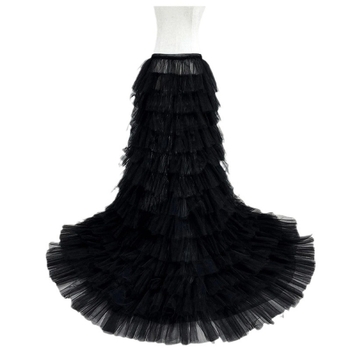 Eiropas un Amerikas pārrobežu garie sieta šūšanas kūkas svārki ar seksīgu, universālu mežģīņu augstu jostasvietu un krokotu tutu svārkiem