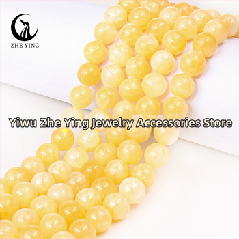 Φυσικές πέτρες στρογγυλές μπεζ χάντρες νεφρίτη, μπεζ χάντρες νεφρίτη, κοσμήματα, χρώμα, χάντρες, βραχιόλι DIY, ασβεστίτης