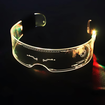 Uus tehnoloogiline helendav mänguasi LED-kahekordse juhtimisega värvilised värvimuutvad välguprillid diskopeo rekvisiidid meestele