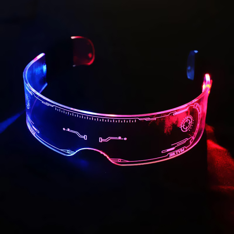 Нова технологично усетена светеща играчка с LED двойно управление, цветни променящи се цветове, светкавични очила, диско парти реквизит за мъже