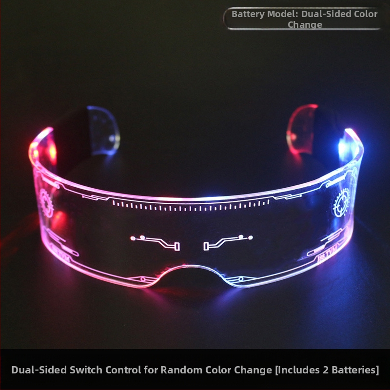 Uus tehnoloogiline helendav mänguasi LED-kahekordse juhtimisega värvilised värvimuutvad välguprillid diskopeo rekvisiidid meestele