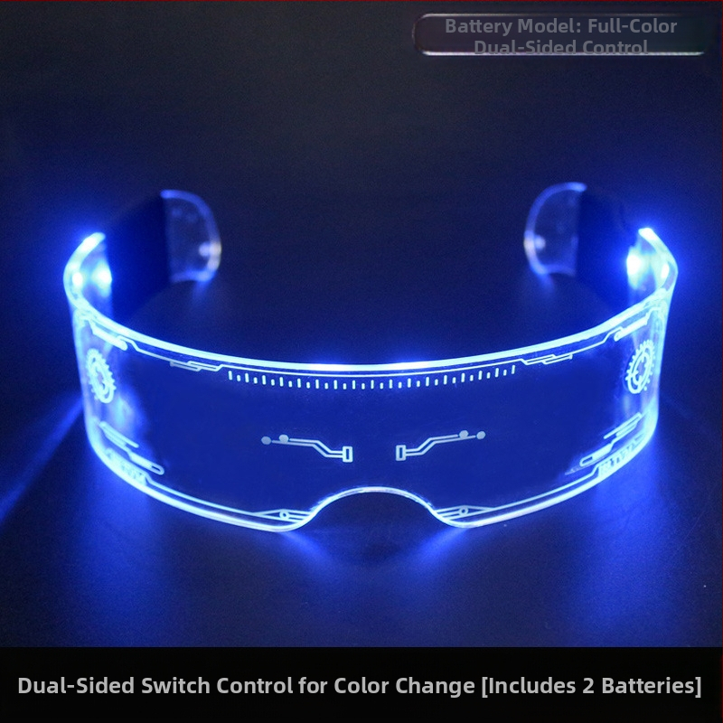 Uus tehnoloogiline helendav mänguasi LED-kahekordse juhtimisega värvilised värvimuutvad välguprillid diskopeo rekvisiidid meestele
