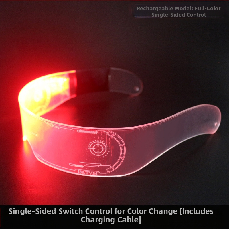 Uus tehnoloogiline helendav mänguasi LED-kahekordse juhtimisega värvilised värvimuutvad välguprillid diskopeo rekvisiidid meestele
