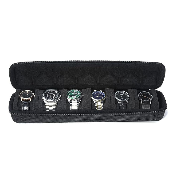 Tiesiogiai gamykloje sandėlyje esanti laikrodžių laikymo dėžutė 6 EVA užtrauktuko maišelio nešiojama kolekcija laikrodžių dėžutė