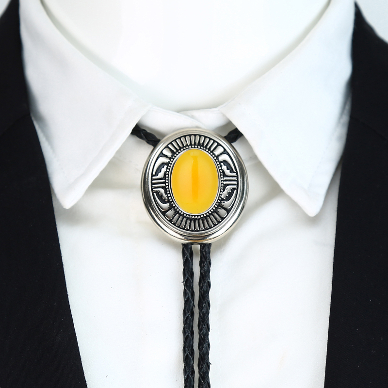 Western Denim pólónyakkendő, kaierte csepp olajcink ötvözet bőr csokornyakkendő, férfi szmoking kiegészítők