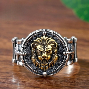 Taigu férfi uralkodó 925 ezüst gyűrű Oroszlánkirály ezüst ékszer mutatóujj gyűrű retró személyiség divatos férfi ajándék