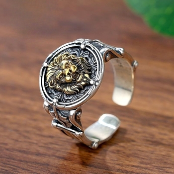 Ασημένιο δαχτυλίδι Taigu από ασήμι 925, ασημένιο δαχτυλίδι, ασημένια κοσμήματα, δαχτυλίδι δείκτη, ρετρό προσωπικότητα, μοντέρνο ανδρικό δώρο