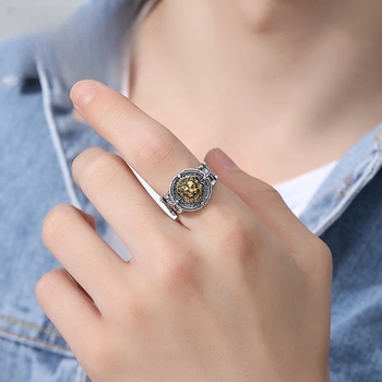 Ασημένιο δαχτυλίδι Taigu από ασήμι 925, ασημένιο δαχτυλίδι, ασημένια κοσμήματα, δαχτυλίδι δείκτη, ρετρό προσωπικότητα, μοντέρνο ανδρικό δώρο