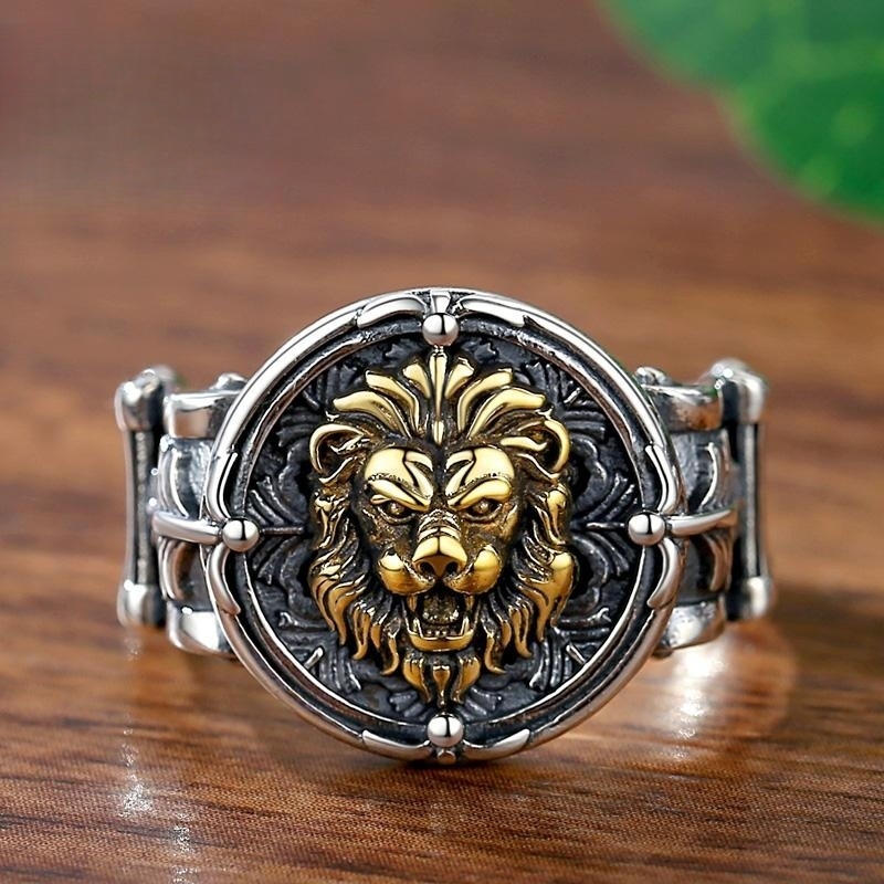 Taigu férfi uralkodó 925 ezüst gyűrű Oroszlánkirály ezüst ékszer mutatóujj gyűrű retró személyiség divatos férfi ajándék