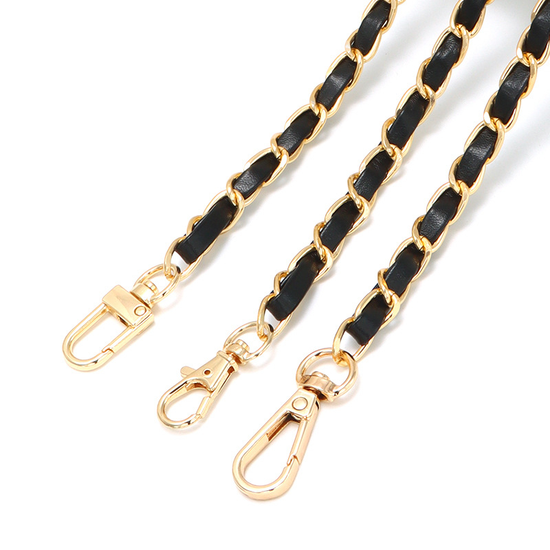 Nauja aliuminio grandinėlės odinė rankinė su metaline virvele, „Chanel“ stiliaus rankinė per petį, PU odos grandinėlė per petį.