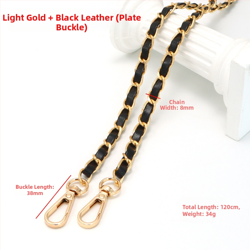 Nauja aliuminio grandinėlės odinė rankinė su metaline virvele, „Chanel“ stiliaus rankinė per petį, PU odos grandinėlė per petį.