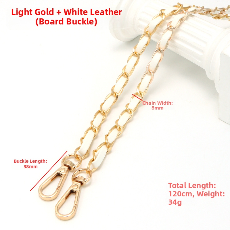 Nauja aliuminio grandinėlės odinė rankinė su metaline virvele, „Chanel“ stiliaus rankinė per petį, PU odos grandinėlė per petį.