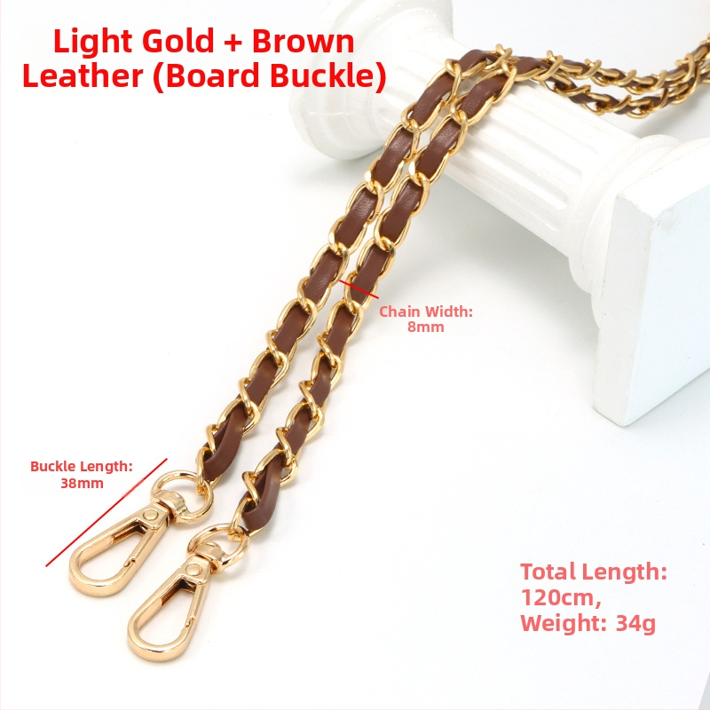 Nauja aliuminio grandinėlės odinė rankinė su metaline virvele, „Chanel“ stiliaus rankinė per petį, PU odos grandinėlė per petį.